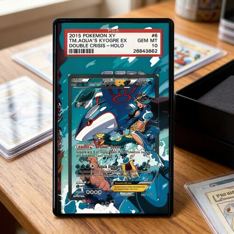 

Anime Art Display for Pokemon Kyogre Iron Hands Anime Game Expand Art Gift Acrylic Protective Case Keychain Evaluation Level Toy