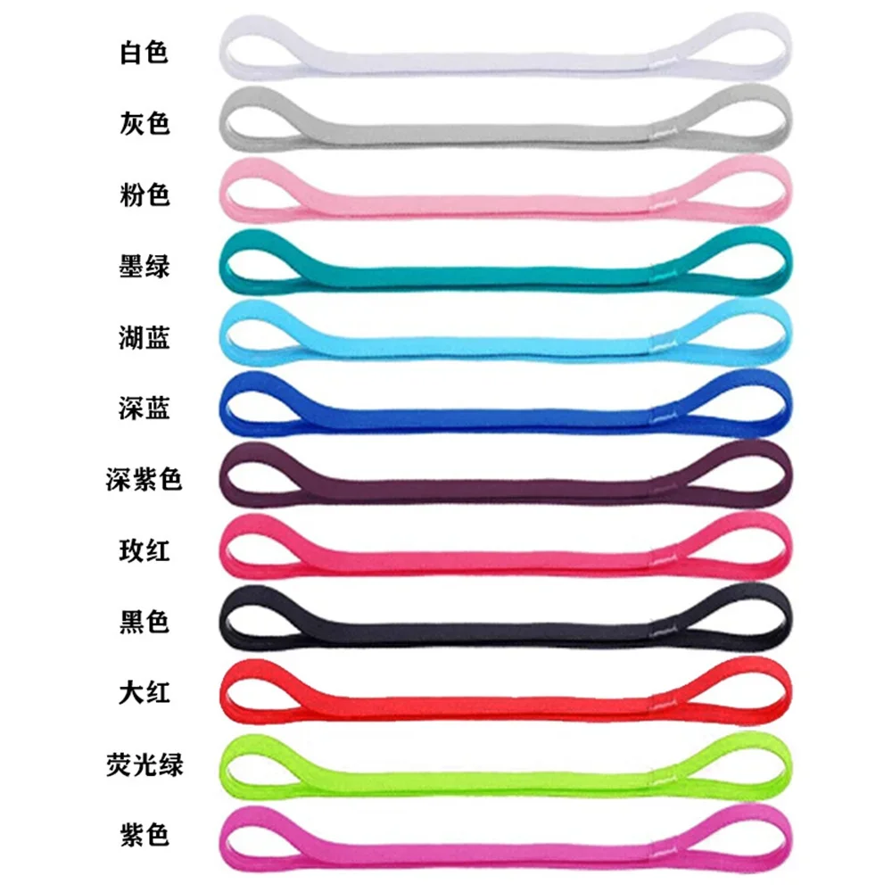 Classic Elastic Silicone Sports Headbands Summer Unisex Anti-Slip Sweatband Candy Color Women Men Gym Running Yoga Hair Bands