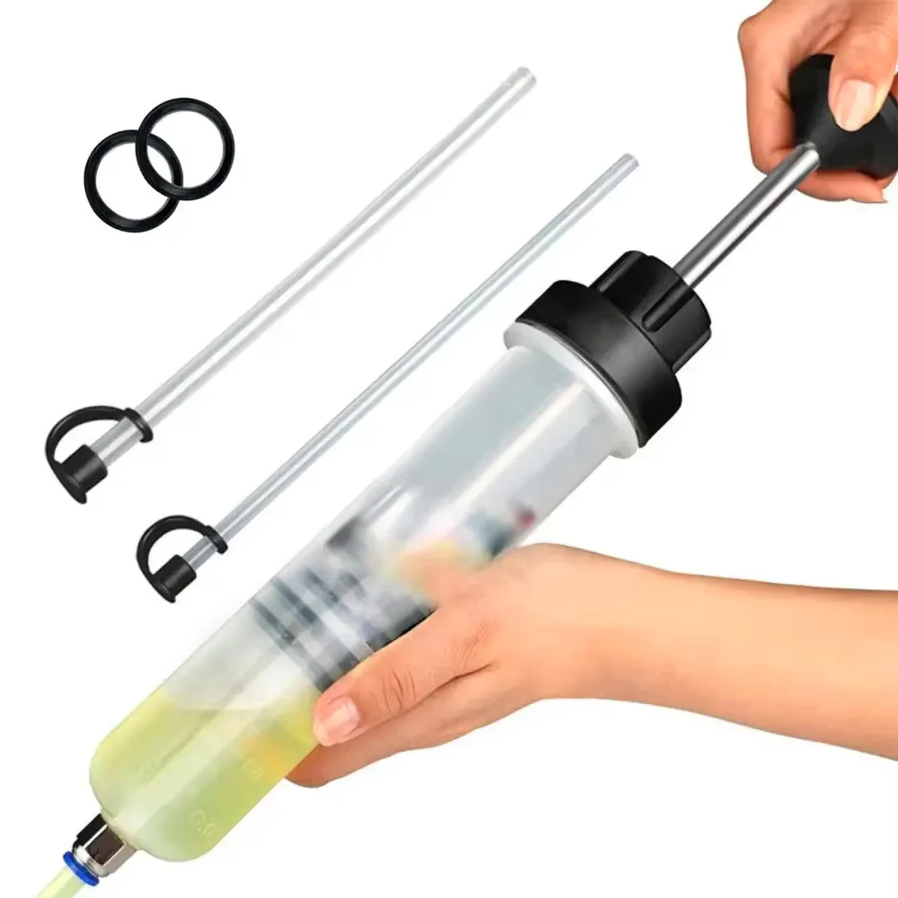 Auto Oil Change Syringe with Hose Manual Fuel Suction & Filler Fluid Oil Change Evacuator Pump Car Brake Fluid Oil Extractor