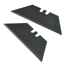 10pcs 60*18mm Trapezoidal Blade 60# Carbon Steel Black/silver Replacement Blade Non-porous Two Groove Art Craft Cutter Accessory