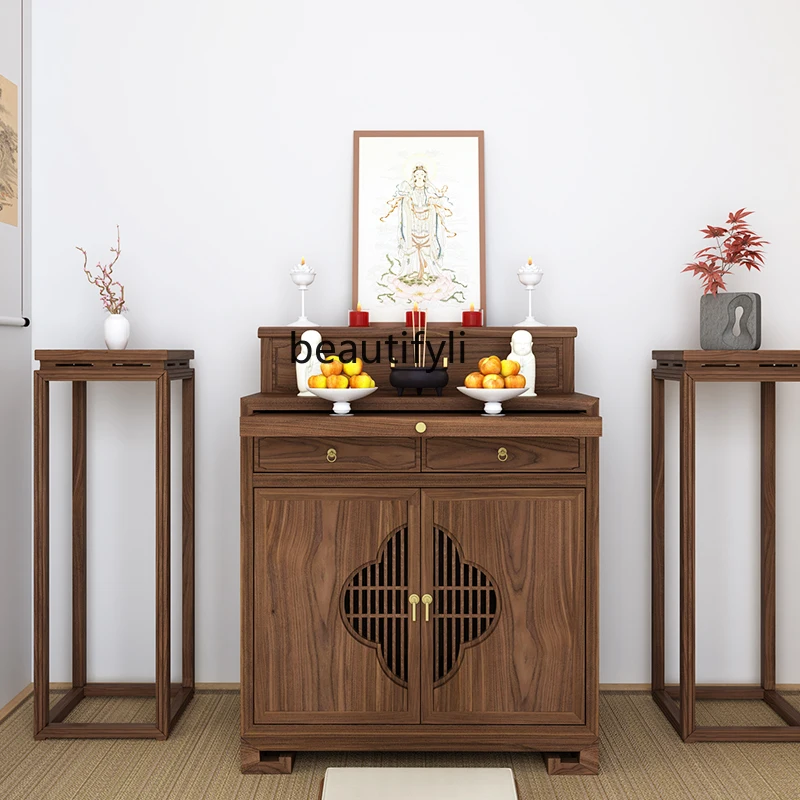 

Solid Wood Altar Incense Burner Table Household Living Room Simple Buddha Shrine Chinese Buddha Table Altar Cabinet