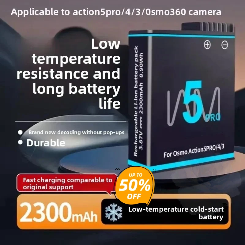 New 1900mAh 3.87V Replacement Battery for DJI Osmo 360 Action 5 Pro/4/3 Camera Accessories + Charger Box Fast Shipping Upgrade