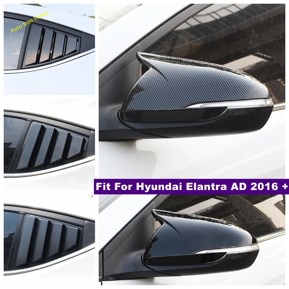 

Rear Window Louver Shutter Side Vent / Rearview Mirror Ox Horn Cover Trim Fit For Hyundai Elantra AD 2016 - 2020 Car Accessories