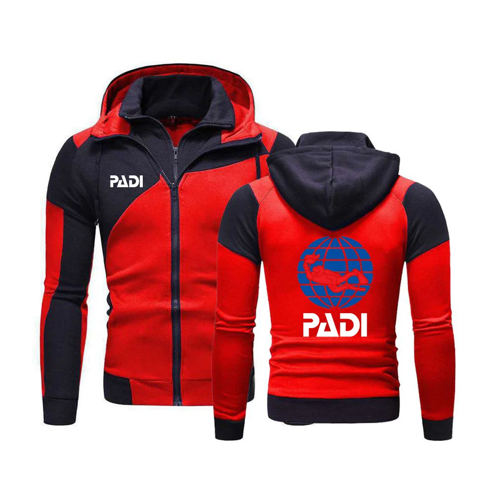 2024 Spring and Autumn New Men Scuba Driver Padi Exquisite Color Matching Hoodie Hooded Casual Fashion Pullover Coats Tops