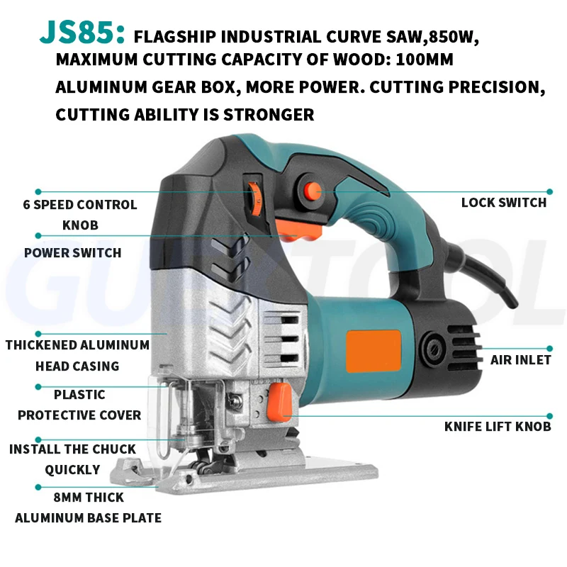Electric Curve Saw Woodworking Electric Saw Multifunctional Cutting Machine Industrial Electric Saw Electric Tool 6-speed Regula