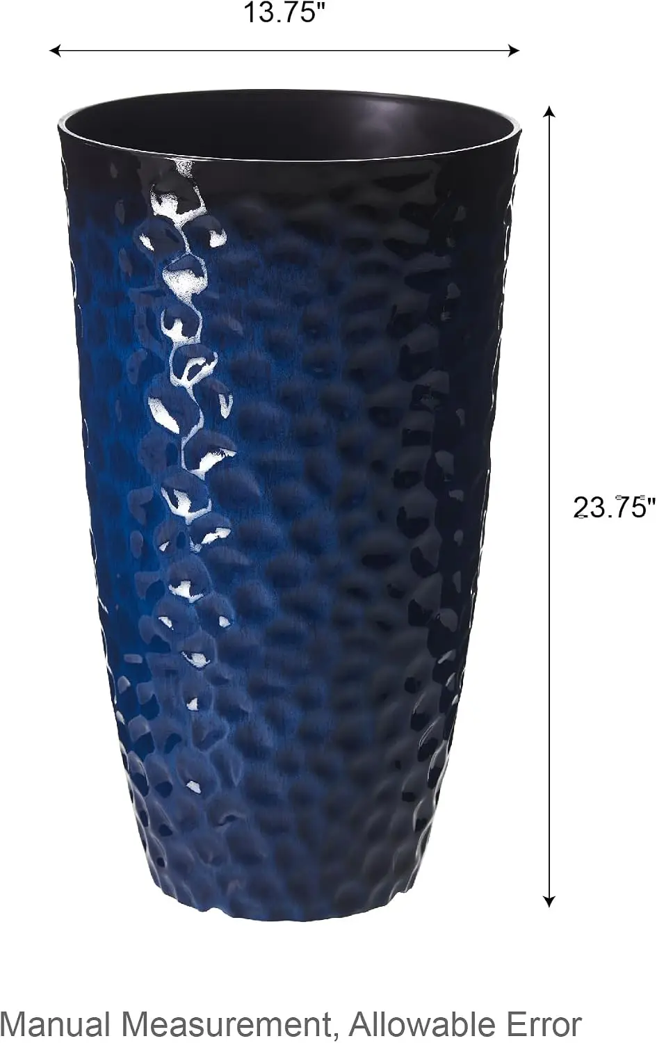 Set of 2 Oversized Tall Planters, 23.75 in H Honeycomb Textured PP Round Flower Pots with Knock-Out Drainage Holes for Indoor Outdoor Use
