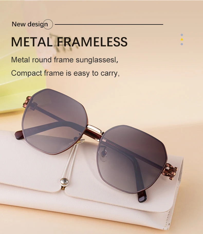 Übergroße quadratische Sonnenbrille für Damen – Luxusmarke 2026, Punk-Metallrahmen, Polygon-Sonnenbrille für Damen, modische Eyewear-Shades – Detail 2