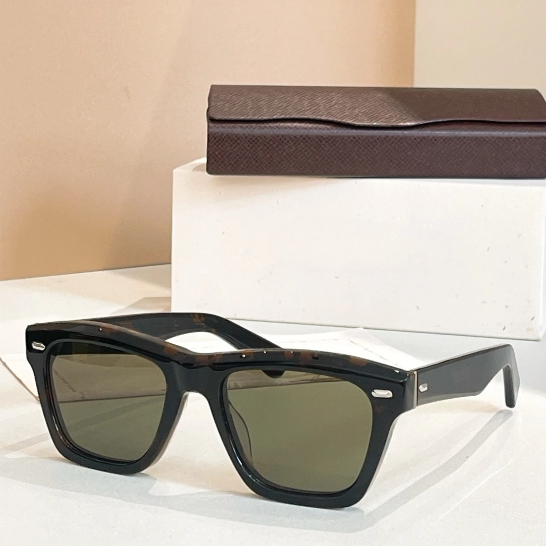 유명 브랜드 럭셔리 디자이너 직사각형 남여 두꺼운 아세테이트 OV5522SU 60년대 인기 선글라스 남자 세련된 lunette soleil femme