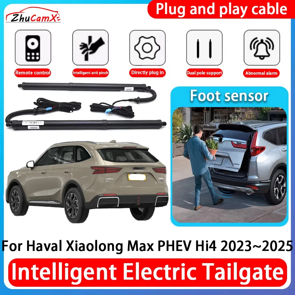 ZhuCamX Car Power Trunk Electric Suction Tailgate Intelligent Tail Gate Lift Strut For Haval Xiaolong Max PHEV Hi4 2023~2025