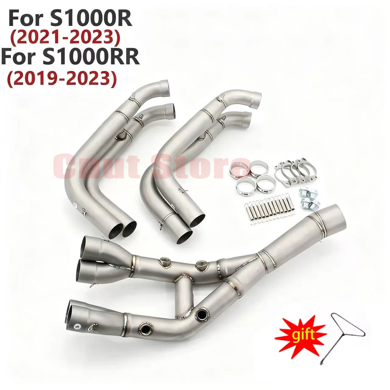 Slip Op Motorfiets Uitlaat Voorpijp Motorcross Volledige Systeem Rvs Voor S1000rr 2019-2023 S1000R 2021-2023 - afbeelding 2
