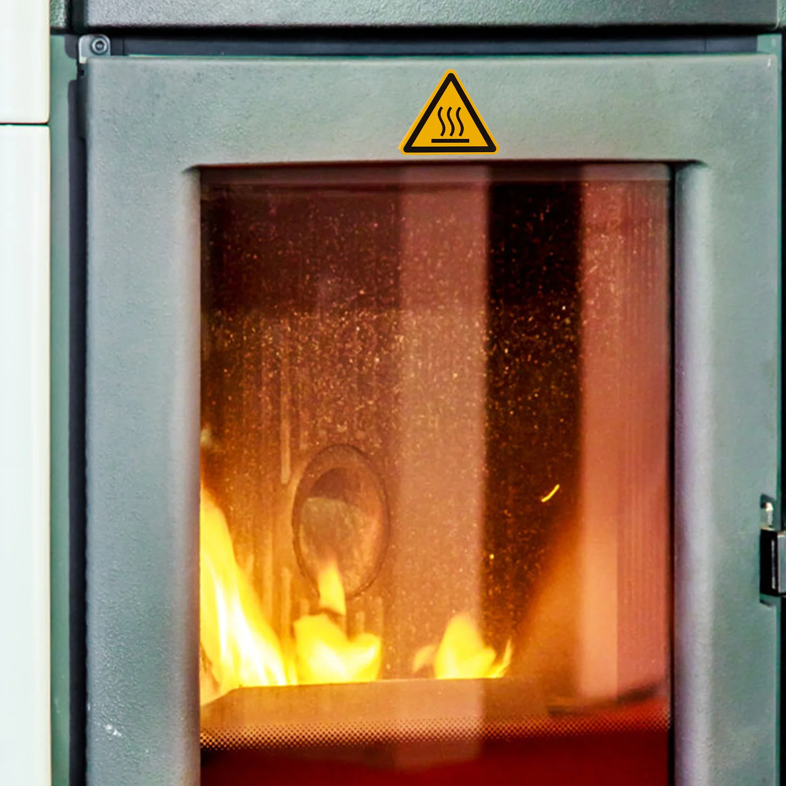 

6pcs Warning Label Stickers High Temperature Caution Decal Hot Surface Do Not Touch Sign For Equipment Glass Metal Safety