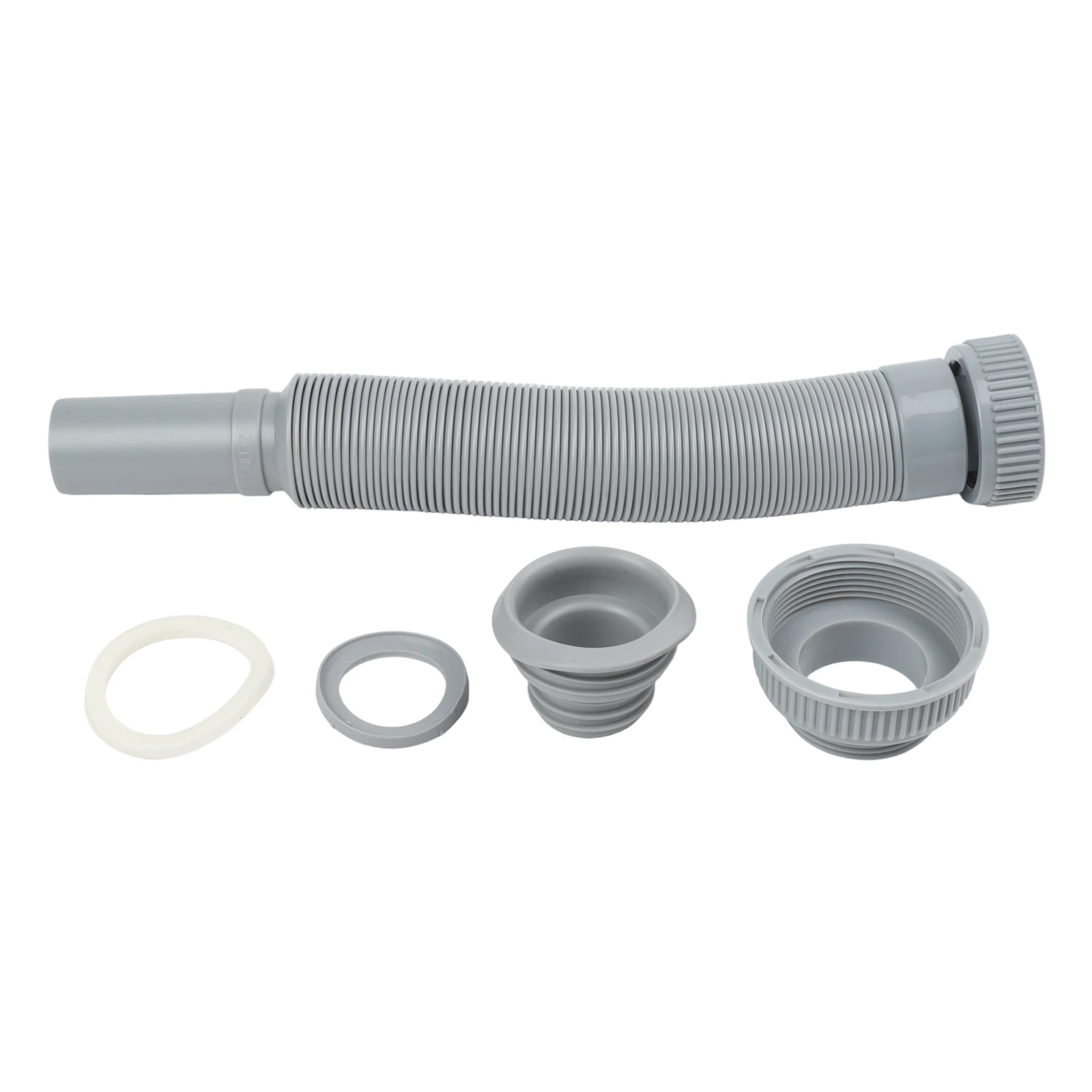 

Гибкий серый сливной патрубок для раковины: эластичный дизайн, эффективный поток воды, защита от засоров, для кухонной сантехники