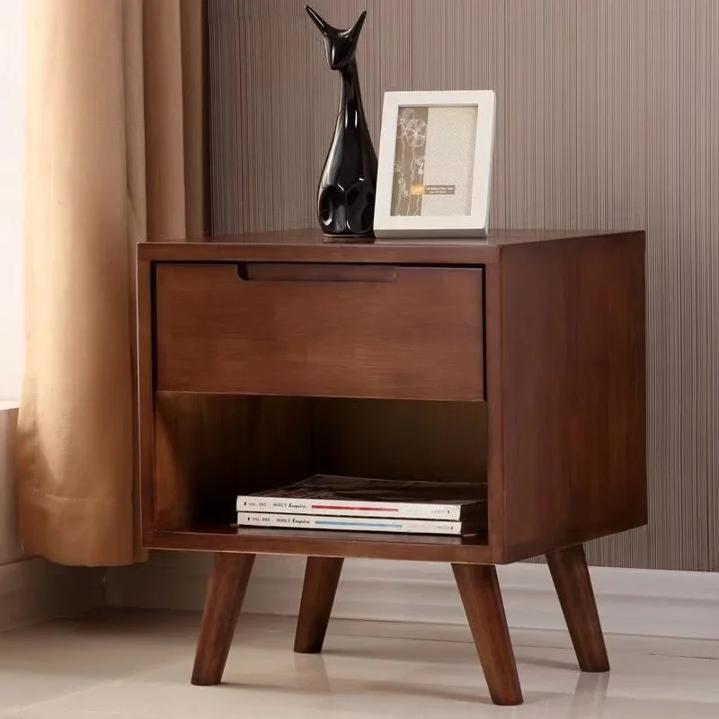 Modern Retro Nightstand Wood Bedside Storage Mid Century Nightstands Drawers Table Meuble De Rangement Bedroom Furniture