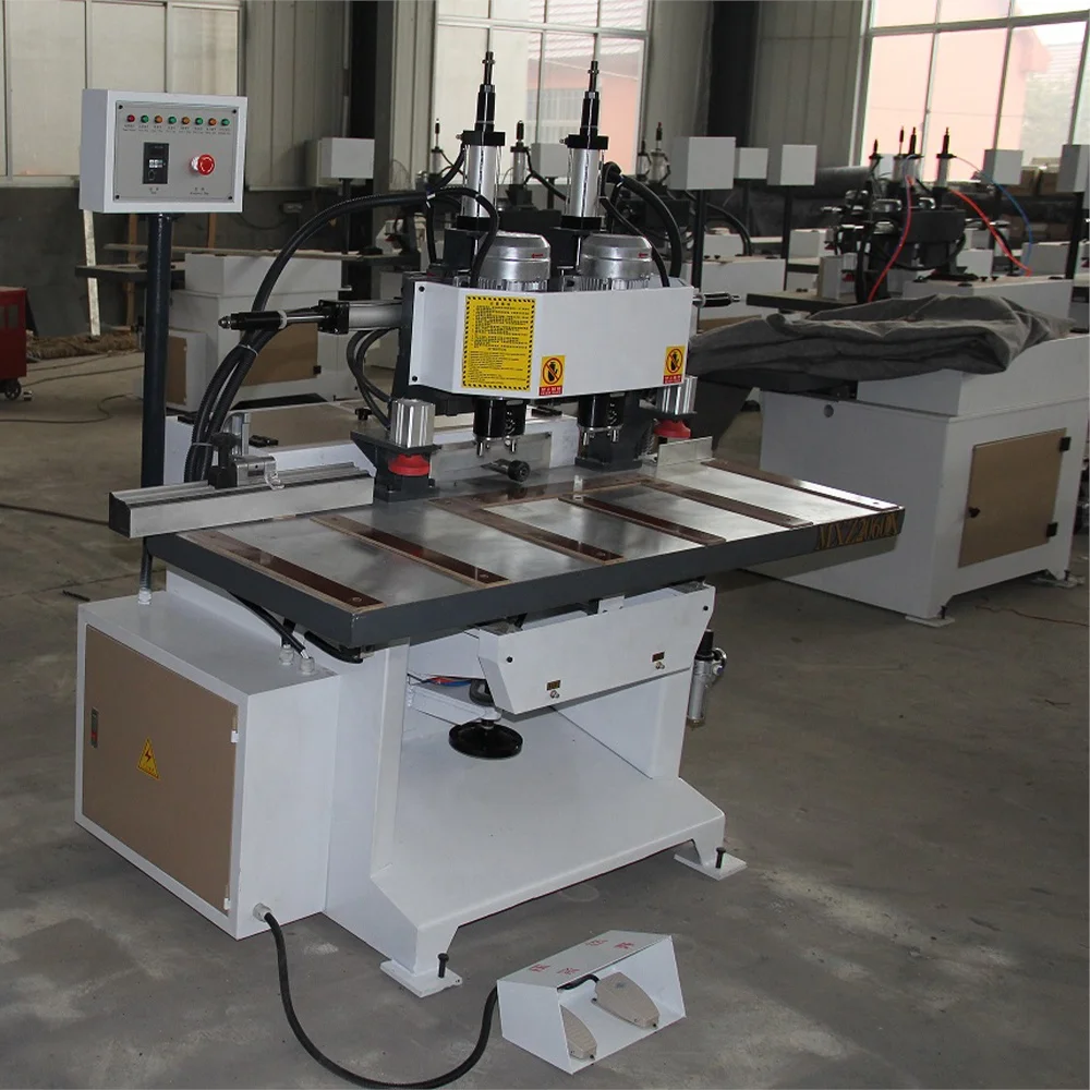 One or Two Heads Door Lock Hole Tenoning Machine  and Wood Drilling Machine for Door