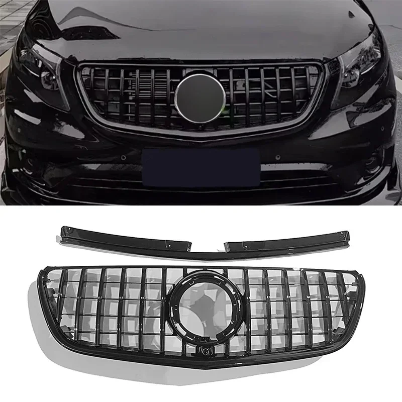 New! Front Bumper Grills Grille For Mercedes Benz Vito/W447 Class V250 V260 2016-2020 2021-2024 GT Style Grill