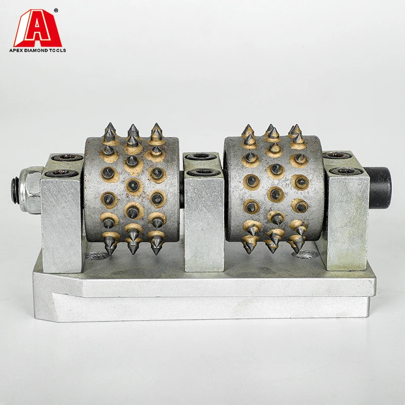 

140MM Fickert Abrasive Stone Polishing Lychee Surface Metal Alloy Roller Marble Chisel-Shaped Grinding Disc Double Cutter Head