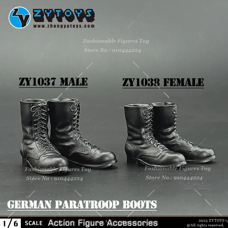 ZYTOYS ZY1037 ZY1038 1/6 Women Men Soldier Combat Shoes German Paratrooper High Boots Fit 12Inch Action Figure Body Model