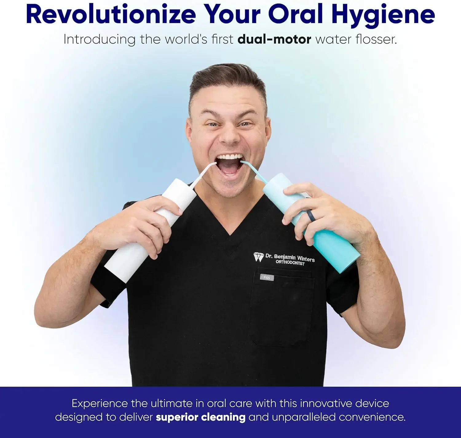 محمول، مقاوم للماء، يتضمن فوهات، وشاحن مغناطيسي، وحقيبة سفر |   طبيب الأسنان دي