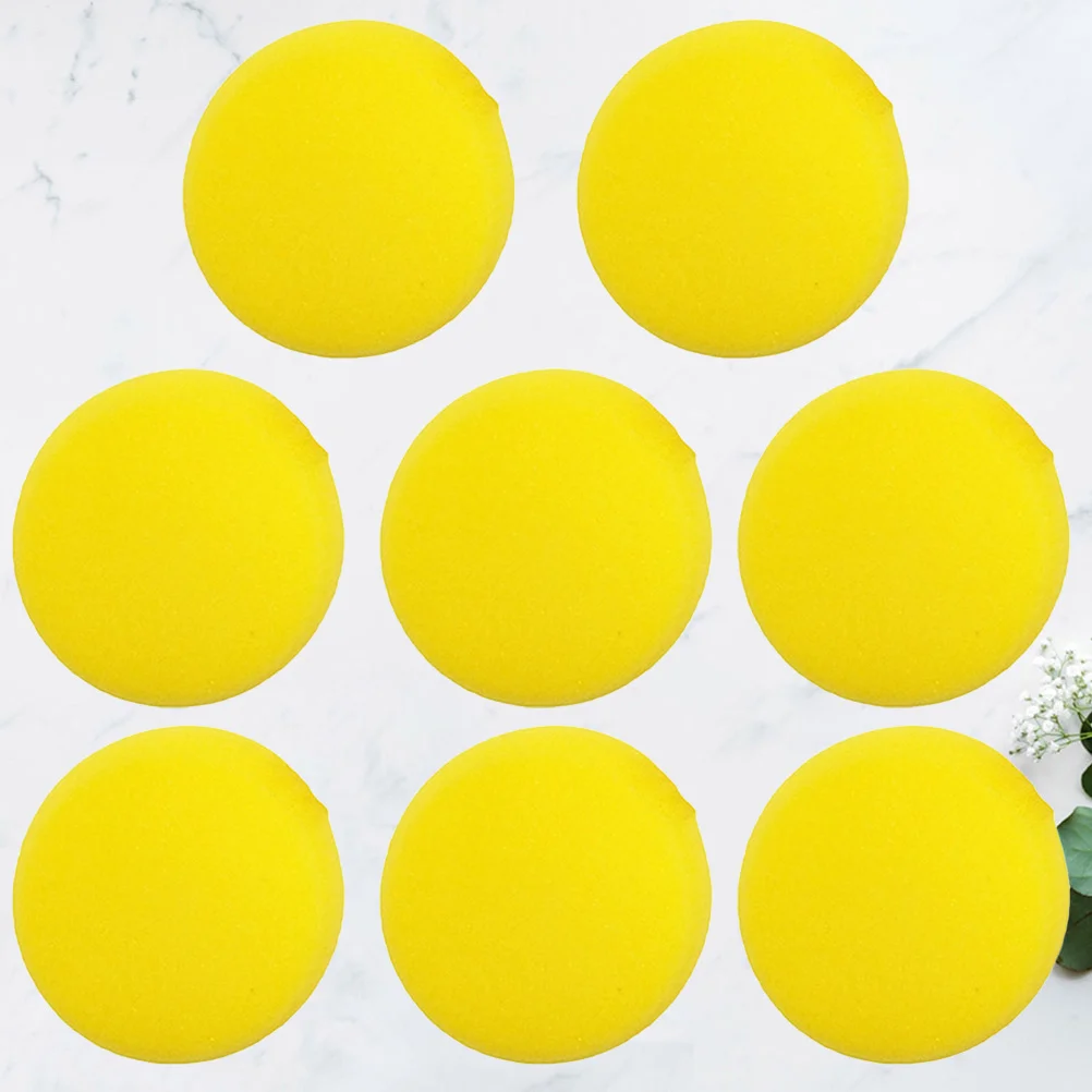 

8pcs Sponge Painting Set For Diy Art Graffiti Tools Round Stippler Brushes Yellow Creative Drawing Tool Durable Premium Art
