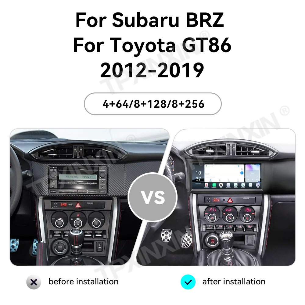 Android 13 For Subaru BRZ For Toyota GT86 2012-2019 GPS radio cassette record  Stereo Support multi-language MultimediaHead Unit