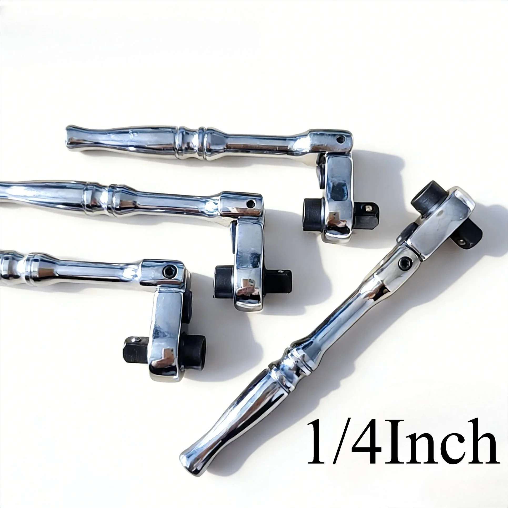 2 in 1 Mini Ratchet Wrench 1/4 Socket & Bit Reversible Ratchet 72 Teeth Bent 180° for Tight Space Multifunctional Tool