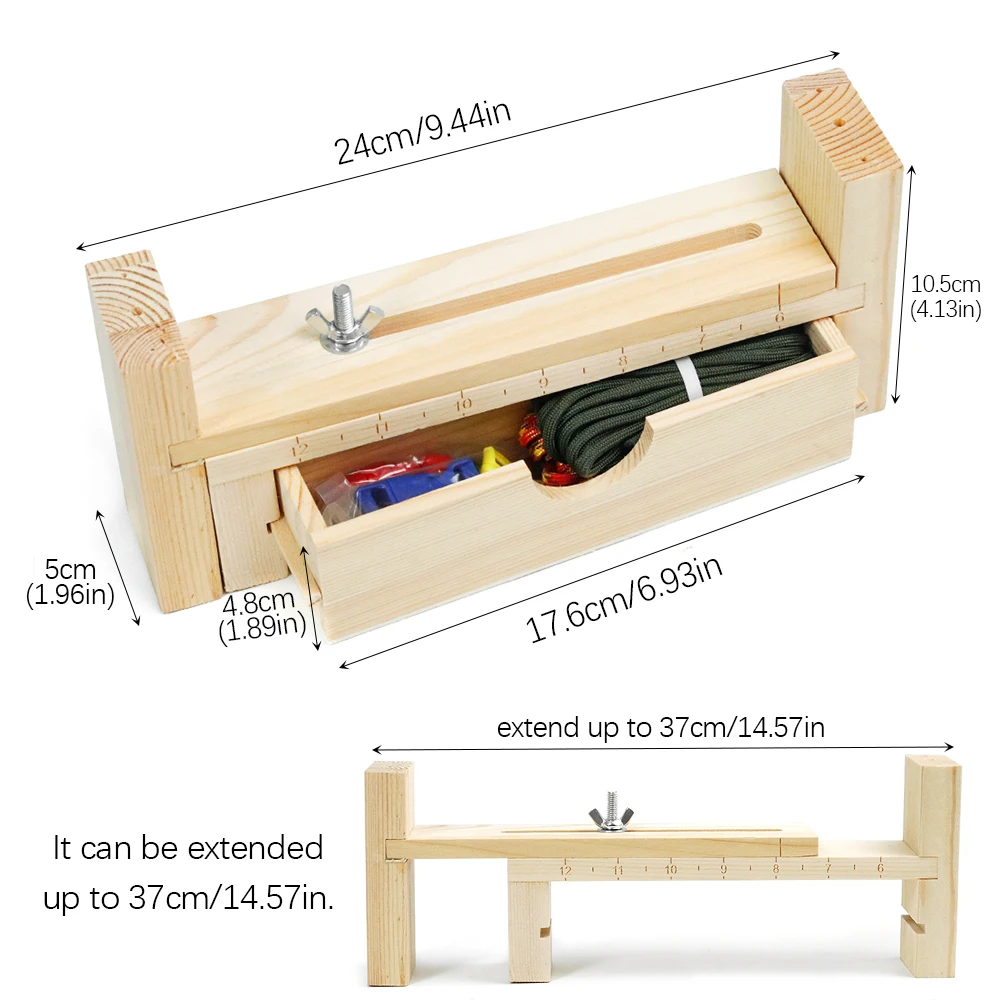 Paracord Bracelet Jig Wooden Maker Kit with Storage Case and Needles Set, Handmade Crafting Bracelet Kit for Kids and Parents