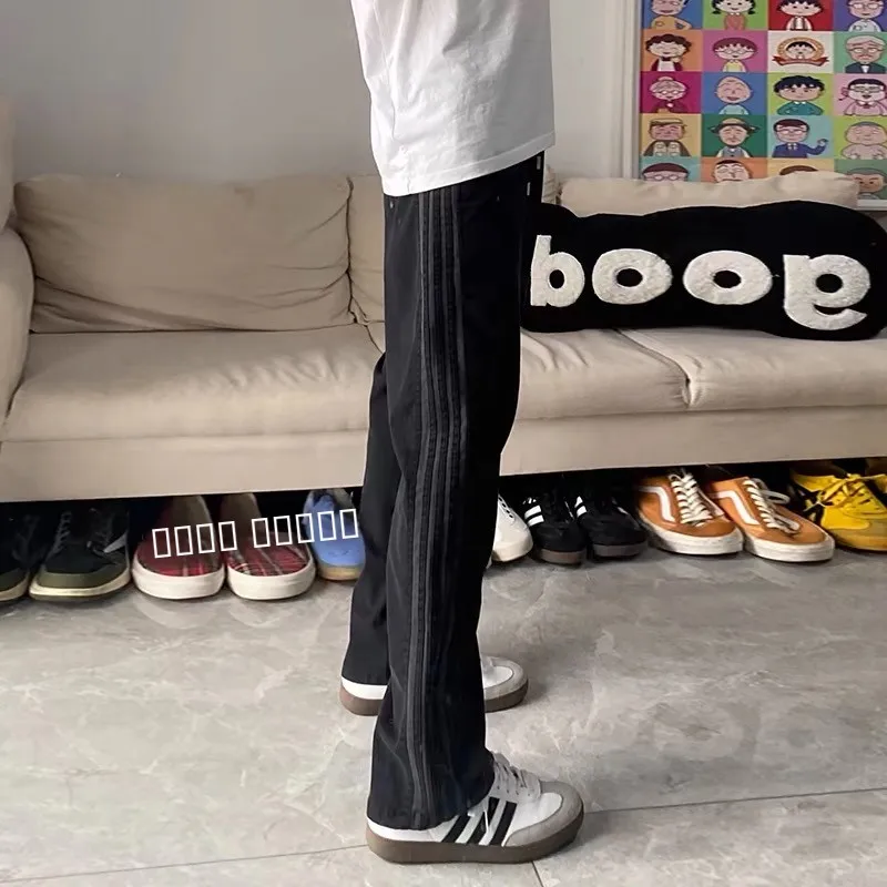 

Мужские летние трендовые брюки Cleanfit в американском ретро-стиле, свободные прямые повседневные спортивные брюки в полоску для молодежи Vitali Sle Straig...