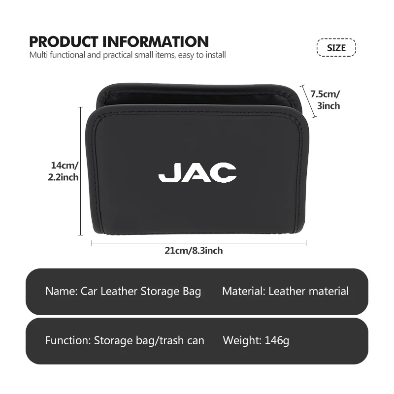 Car Trash Can Auto Door Storage Phone Box Seat Back Hanging Bag For JAC Refine J3 J2 S5 A5 J5 J6 J4 T8 Vapour S2 Vapour - view 6