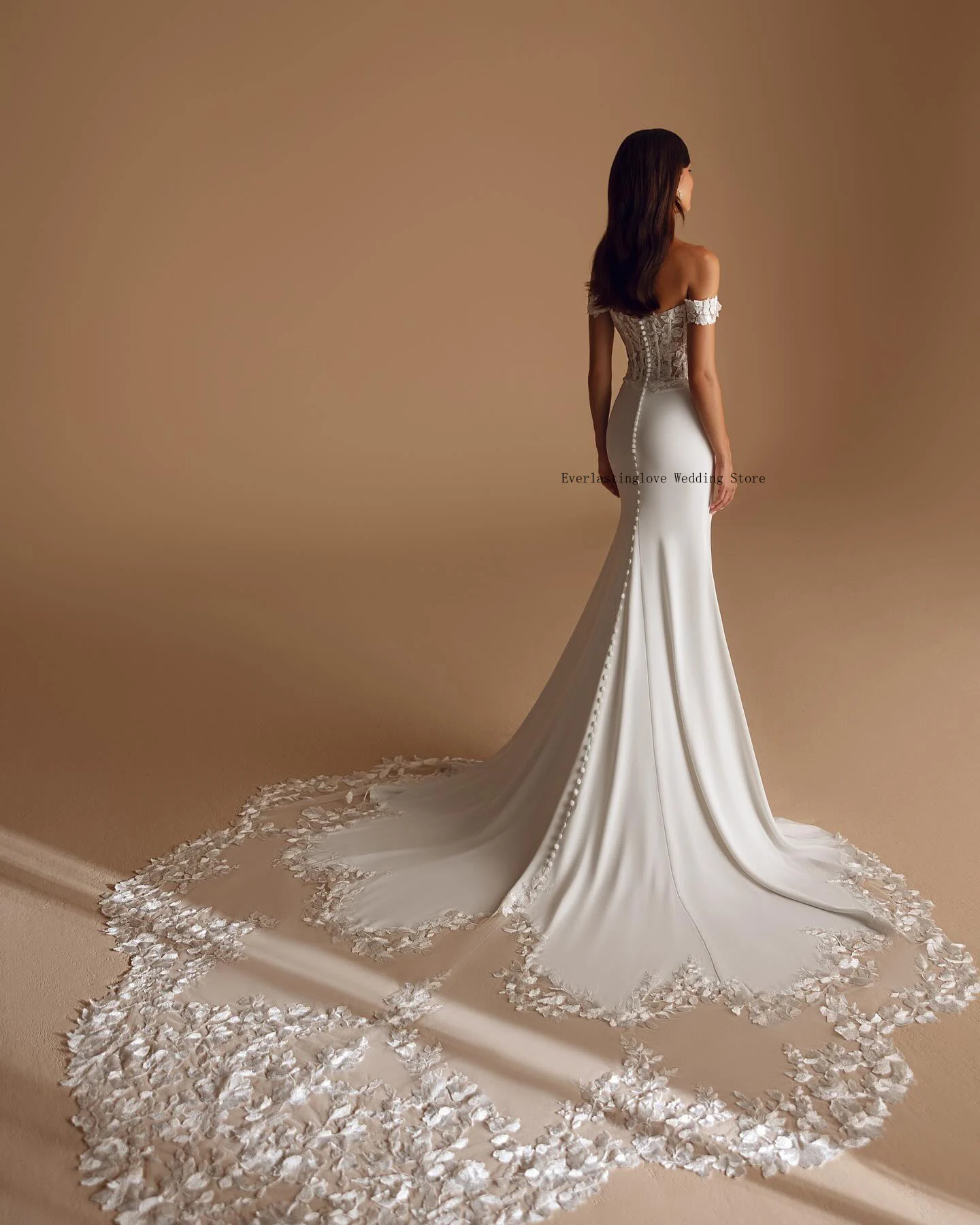 Sexy Van De Schouder Strapless Kanten Applique Zeemeermin Weding Jurken Sweep Trein Op Maat Gemaakt 2025 Vestido De Noival