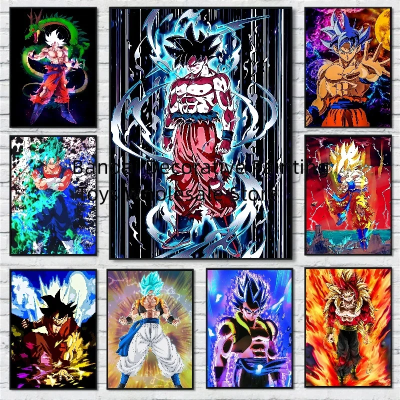 Cartoon Classics Anime Canvas Painting Dragon Ball Z Saiyan Goku Posters Print Mural Pictures Boy Room Home Wall Art Decor Gifts