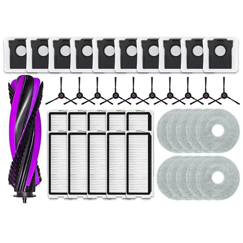 

【SUPERDEALS】 Запасные части для пылесоса Cecotec Conga X70 — основной ролик, боковая щетка, мешок для пыли, фильтр, аксессуары для ткани для швабры