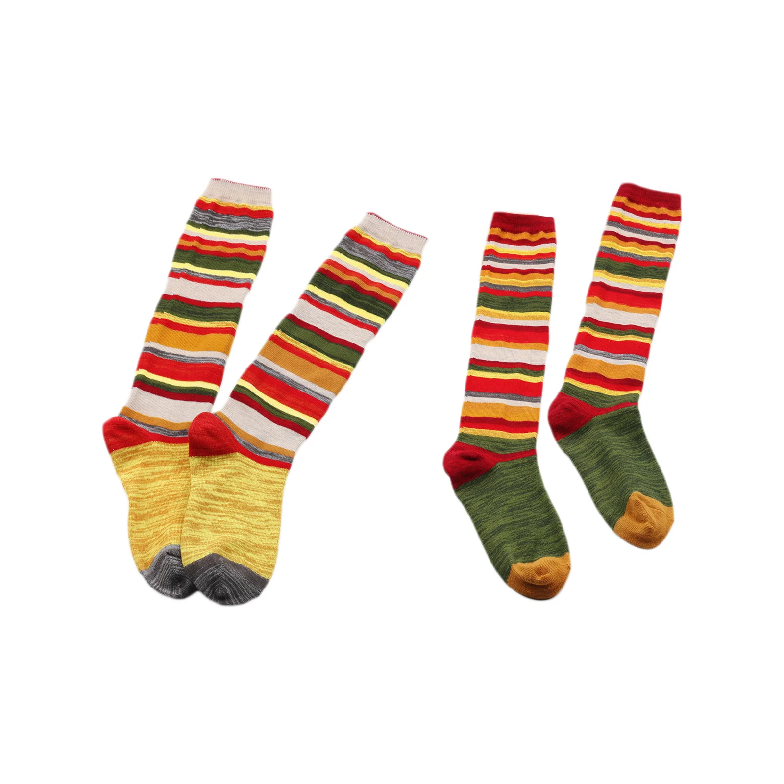 

Autumn and winter colorful Christmas socks combination (yellow + dark green)