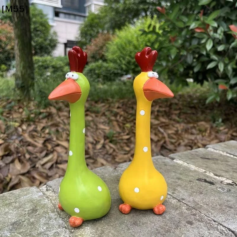 Whimsical Polka Dot Rooster Statue Resin Animals Collectible Figurines Indoor Outdoor Garden Decor Gift Expressing Joy[M55][M55]