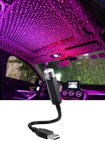 Mini LED Car Roof Star Night Light Projector Atmosphere Galaxy Lamp USB Decorative Adjustable for Auto Roof Room Ceiling Decor