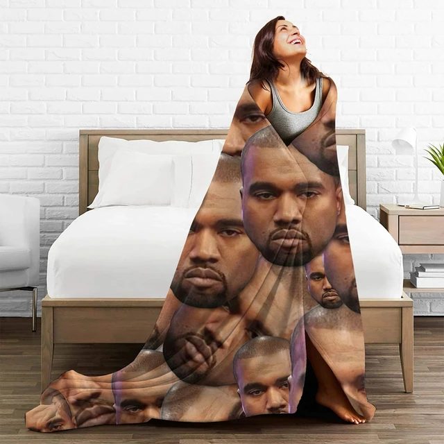 Kanye West Funny Head Blanket Velvet Textile apper Music Producer Multifunction Soft Throw Blanket for Home Bedroom Bedspreads AliExpress 15