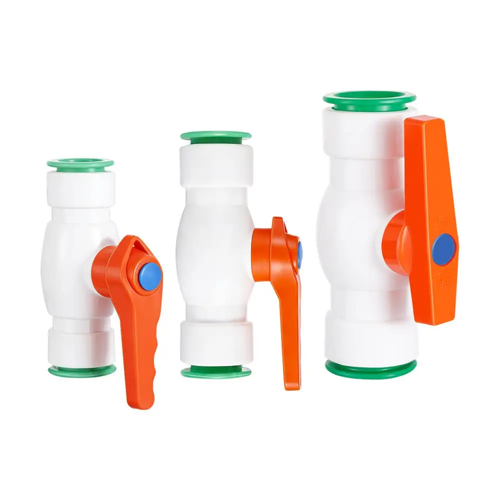 1Pc 20/25/32MM PPR Pipe Quick-Connect Water Pipe Switch Pipe Fitting Valve Iron-Free Hot-Melt In-Line Faucet Adapter Accessories