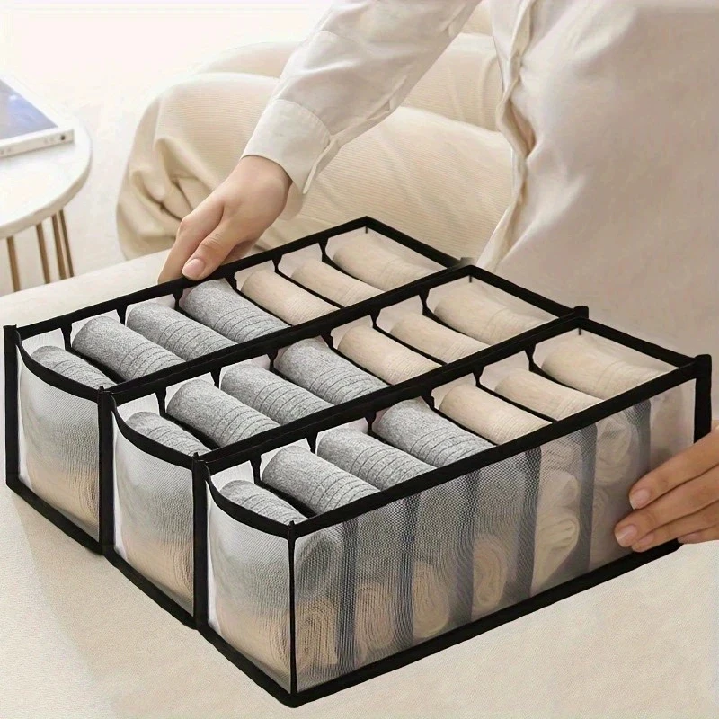 

Foldable Drawer Closet Storage Organizer Divider Boxes for Jeans Underwear Socks Bra Wardrobe Clothes Storage Organizers Sets