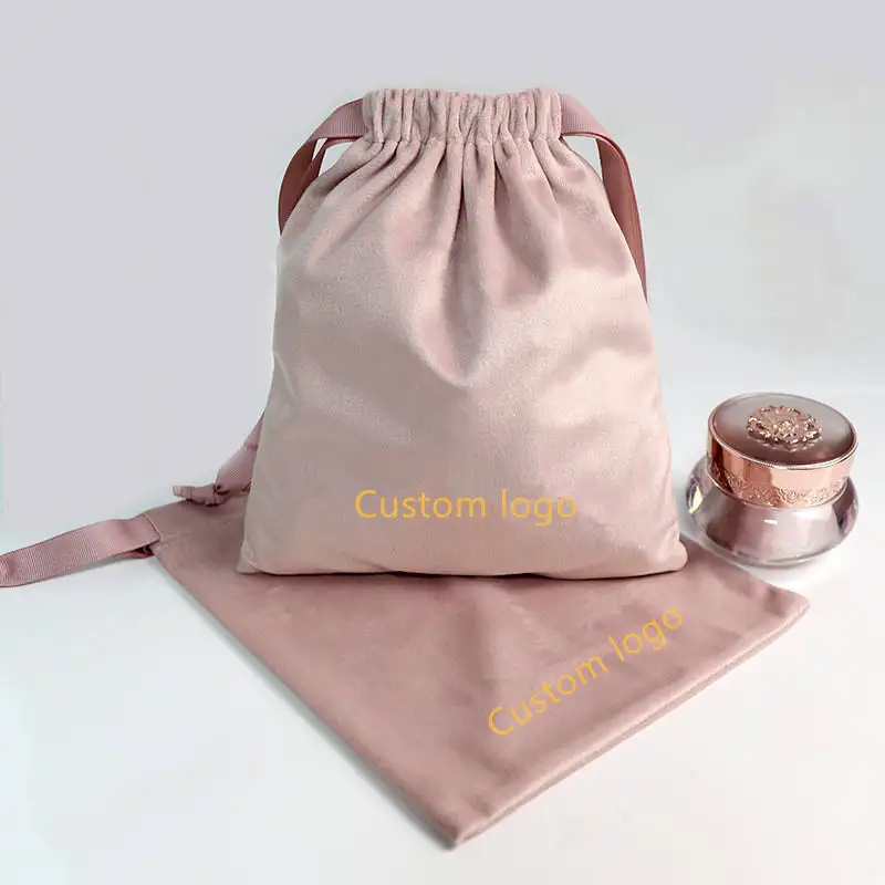 Custom White Satin Packaging Pouch Drawstring Bag for Clothing Hand Bag Wigs Packaging Satin Dust Bag