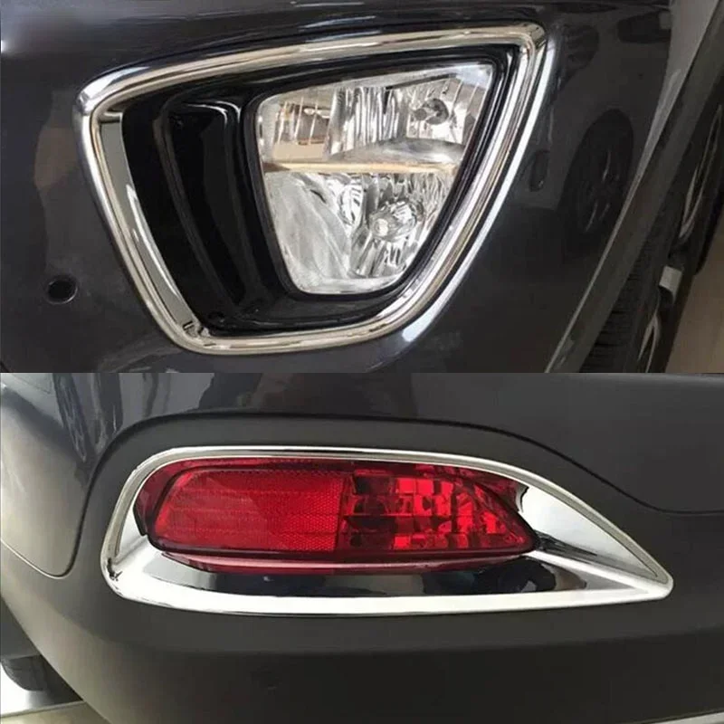 

For KIA Sorento L 2016 2017 Front + Rear Fog Light Cover Trim Sticker Styling ABS Chrome Tail Lamp Frame Accessories 4Pcs