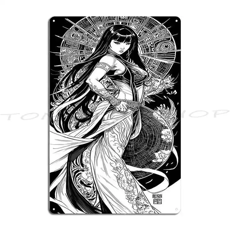 Young Princess Protea Steampunk Warrior Princess Metal Signs Wall Decor Bar Club Party Wall Decor Customize  Tin Sign Poster