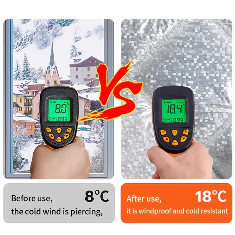 Windproof Blackout Curtains Winter Bedroom Insulation Film Cold Proof Sealed Window Screen Wind Sun Blocking Shading Warm