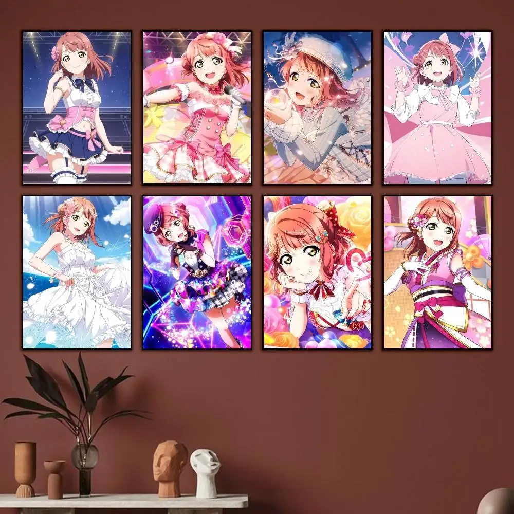 Dreamer Idol A-Ayumu Uehara Poster Self-adhesive Waterproof Paper Sticker Coffee House Bar Room Wall Decor