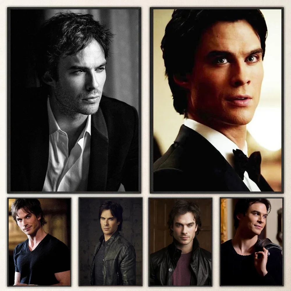 1pc The Vampire Diaries Ian Somerhalde Classic Anime Poster Self-adhesive Art Waterproof Paper Sticker Wall Decor