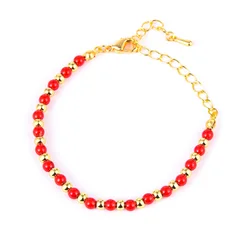 Fashion Gold Silver Bead Chain Hamdmade Bracelet for Kids Jewelry Accessories Holiday Gift