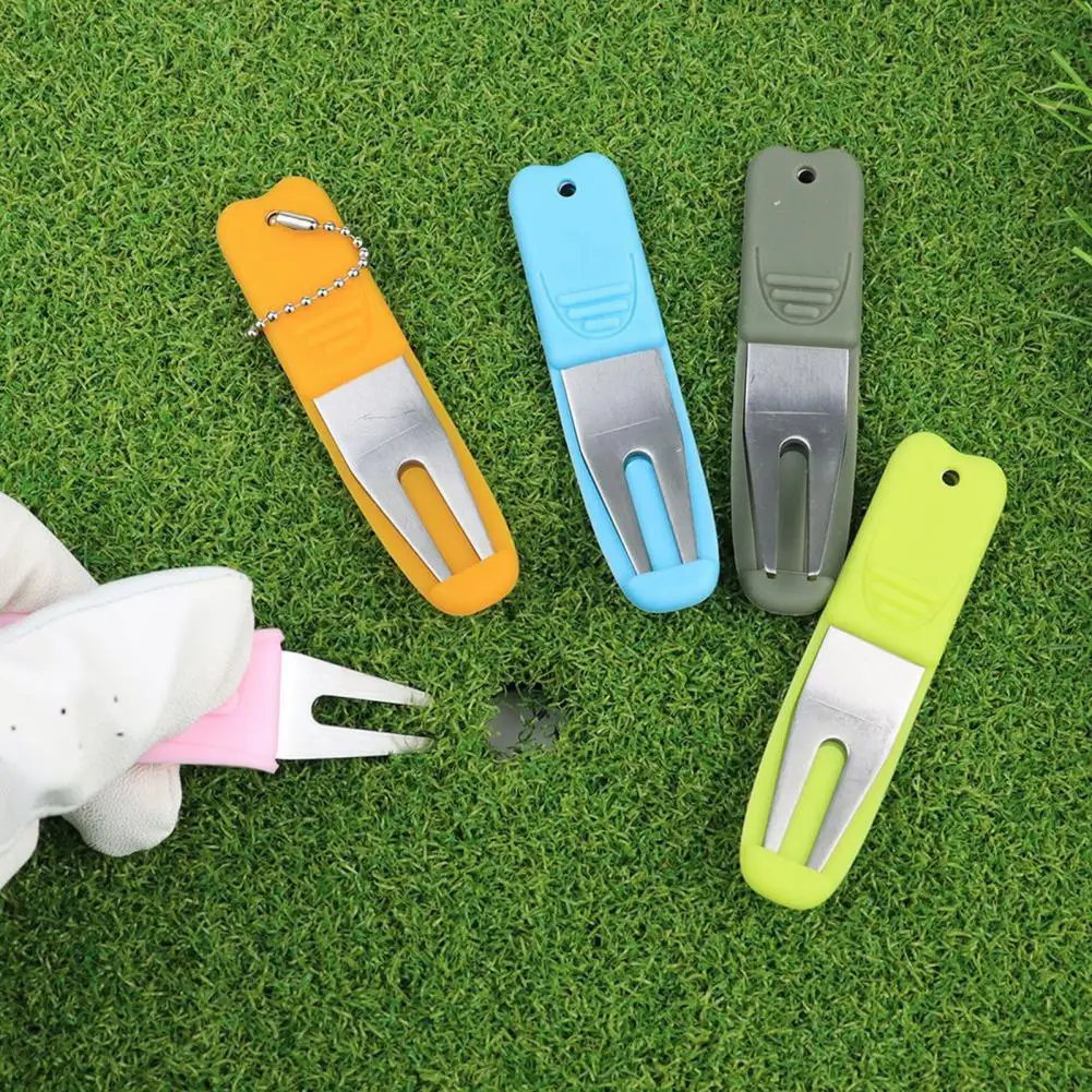 Golf Divot Tool  Practical with Silicone Cover Reusable  Golf Green Lawn Repair Fork for Golf Lover