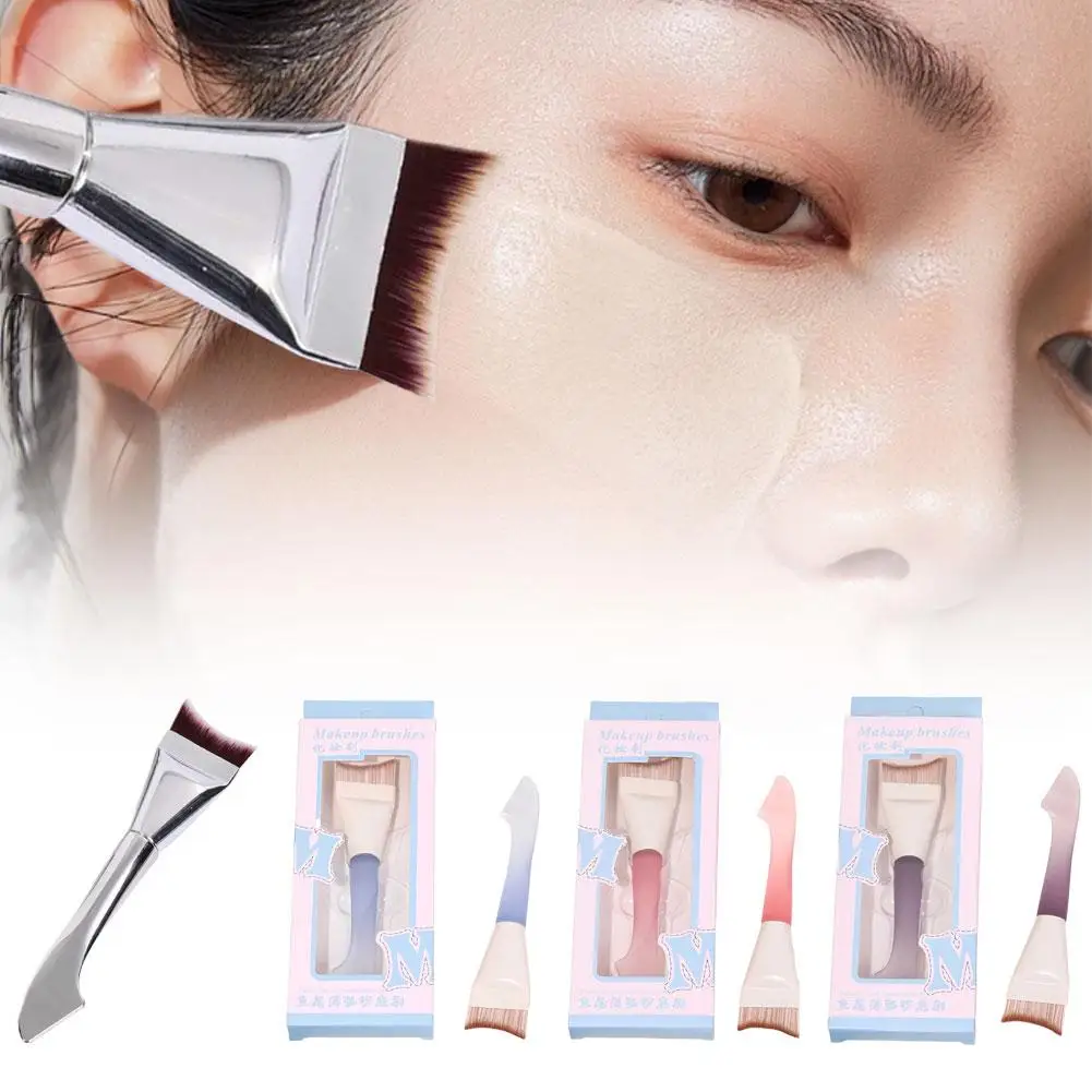 Gradient Crescent-Shaped Foundation Brush Lightweight Conformable Makeup Brush Masks Liquid Foundations Facial Contours Brush