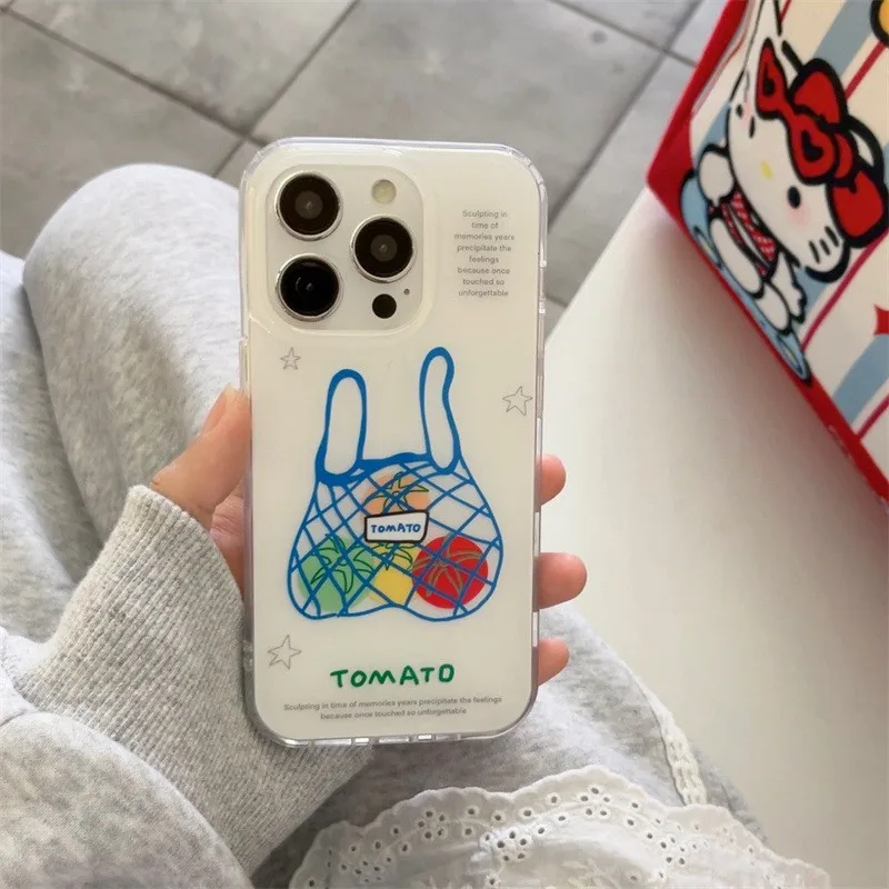 Coque de téléphone coréenne INS, un sac de tomates, pour Xiaomi Redmi Note K60 13 12 12C 11 10 10C 13C 10X K50 9T Pro Plus Ultra 4G 5G