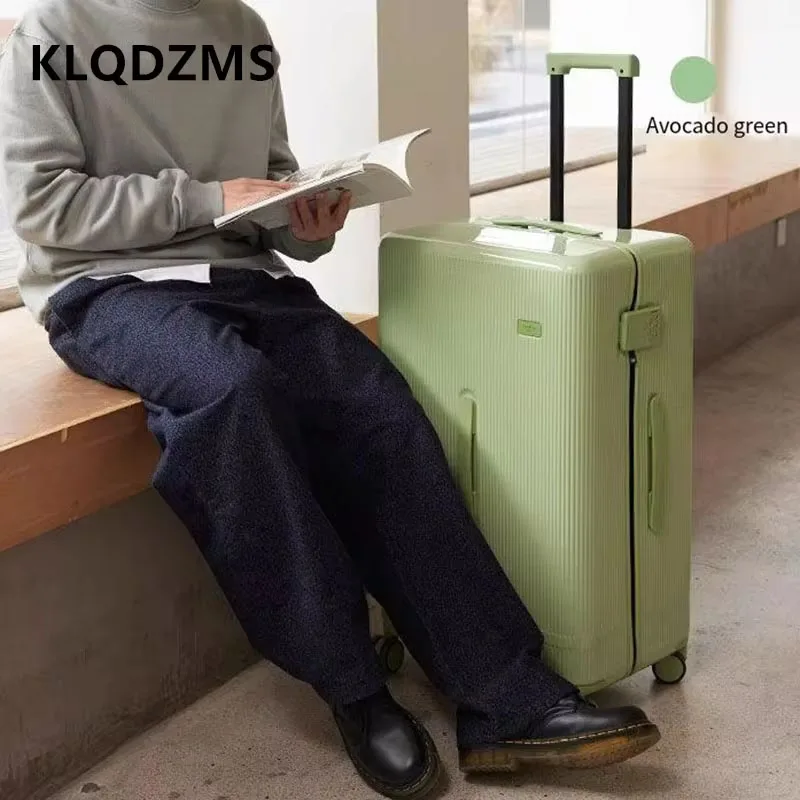 KLQDZMS Luggage Travel Bag 20"22Inch PC Boarding Case 24"26"28"30" Large Capacity Trolley Case with Wheels Rolling Suitcase