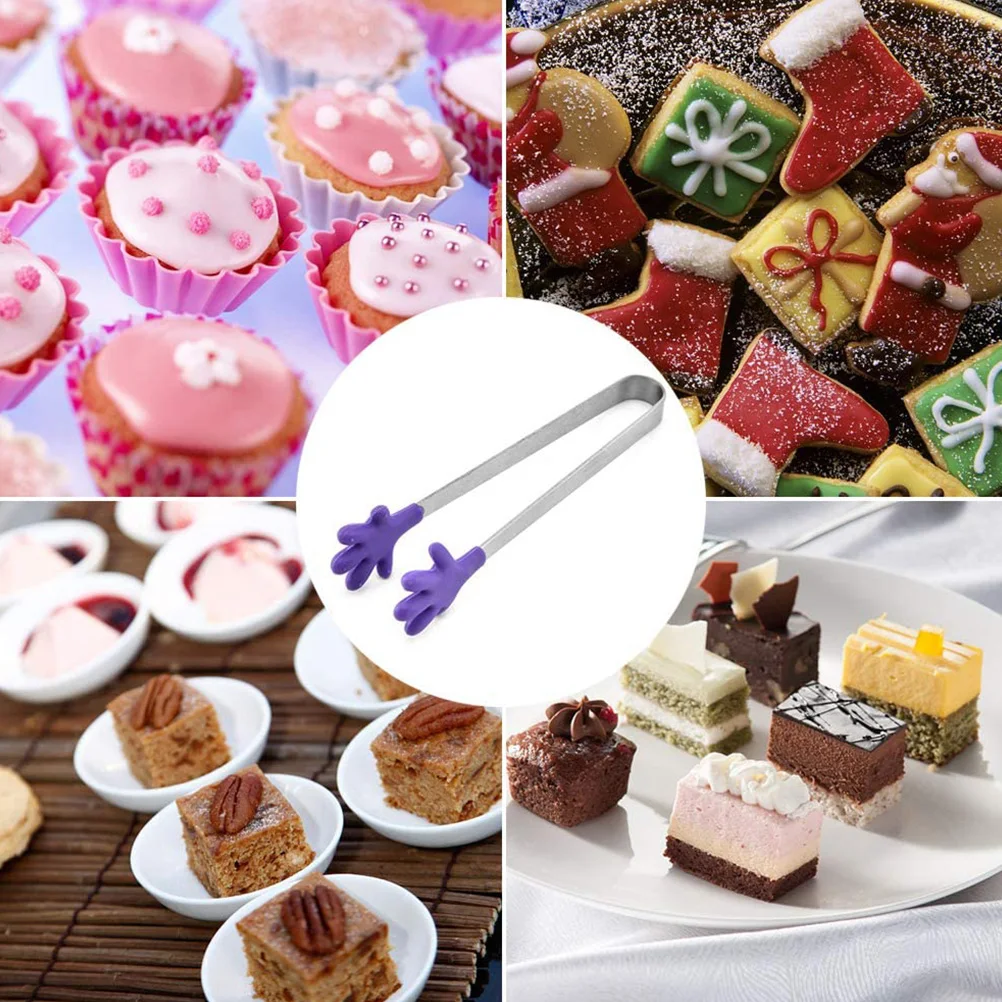 

4 Pcs H Shaped Silicone Kitchen Tongs Set Reusable Ice Tongs Food Grade Stainless Steel Multi Function Clamps For Coffee