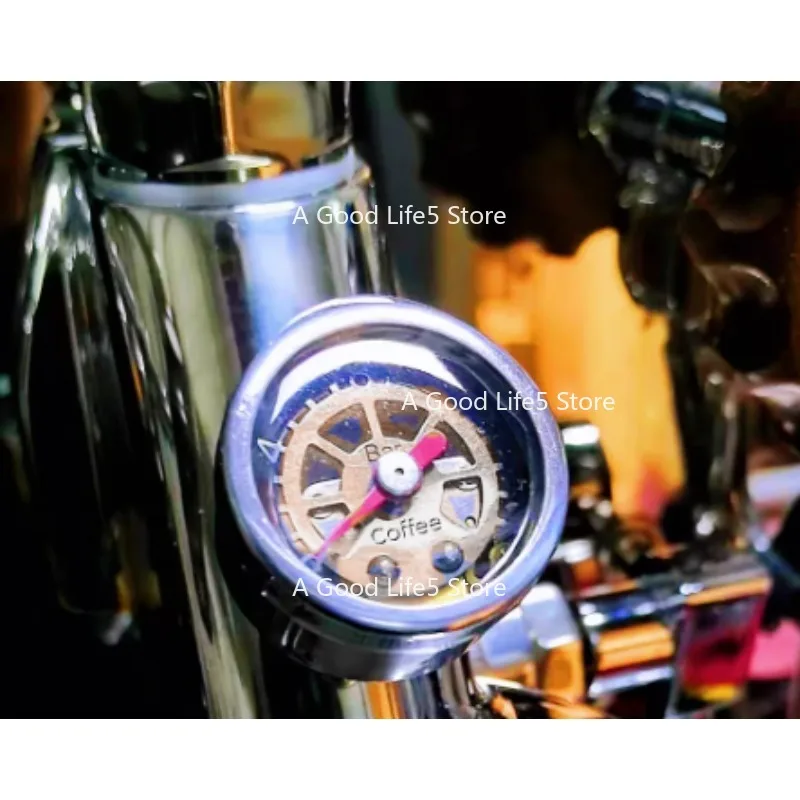 For 16bar Pneumatic Coffee Machine Extraction Cup Vapor Pressure Gauge YN35 Axial PT Threaded Interface 1 Minute Stainless Steel